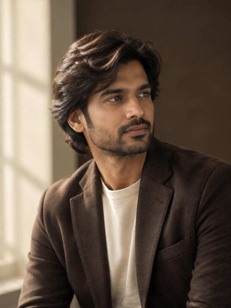Layered medium men's wig style reference